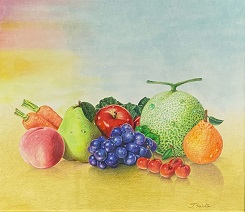 海藤孝良さんの絵画の作品、タイトル「産地直送」