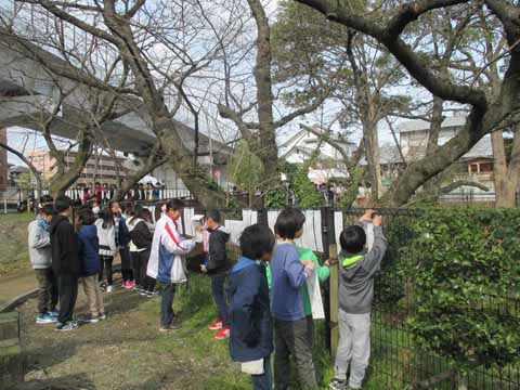 短歌を飾る子どもたちの写真１