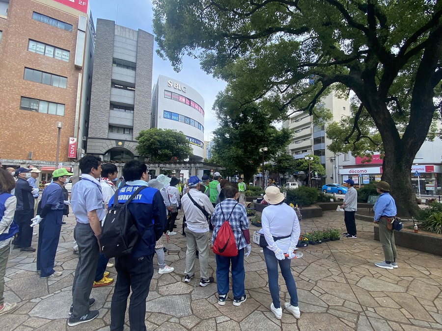 大橋安全・安心まちづくり応援団　集合の様子