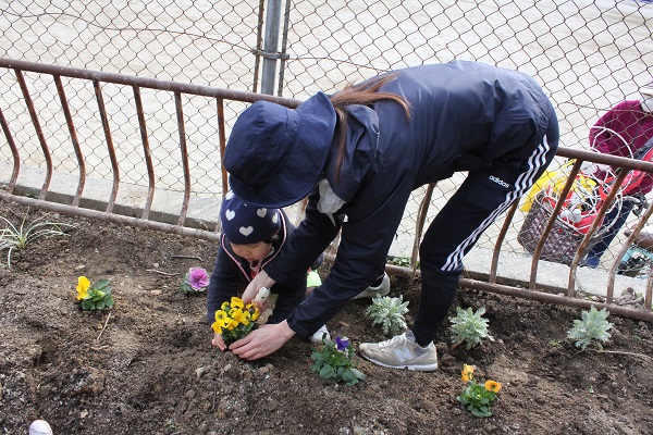 西公園植え替えの様子