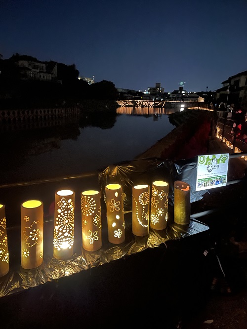 桧原桜にちなんだ障子灯ろう