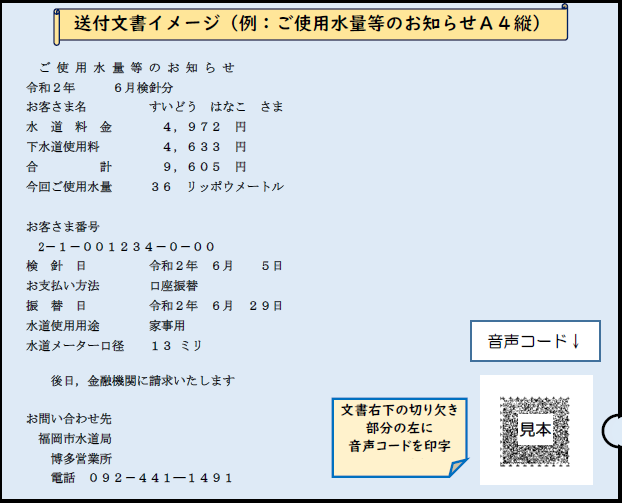 画像:送付文書イメージ