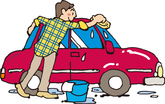 洗車中のイラスト