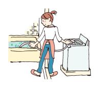 洗濯中のイラスト