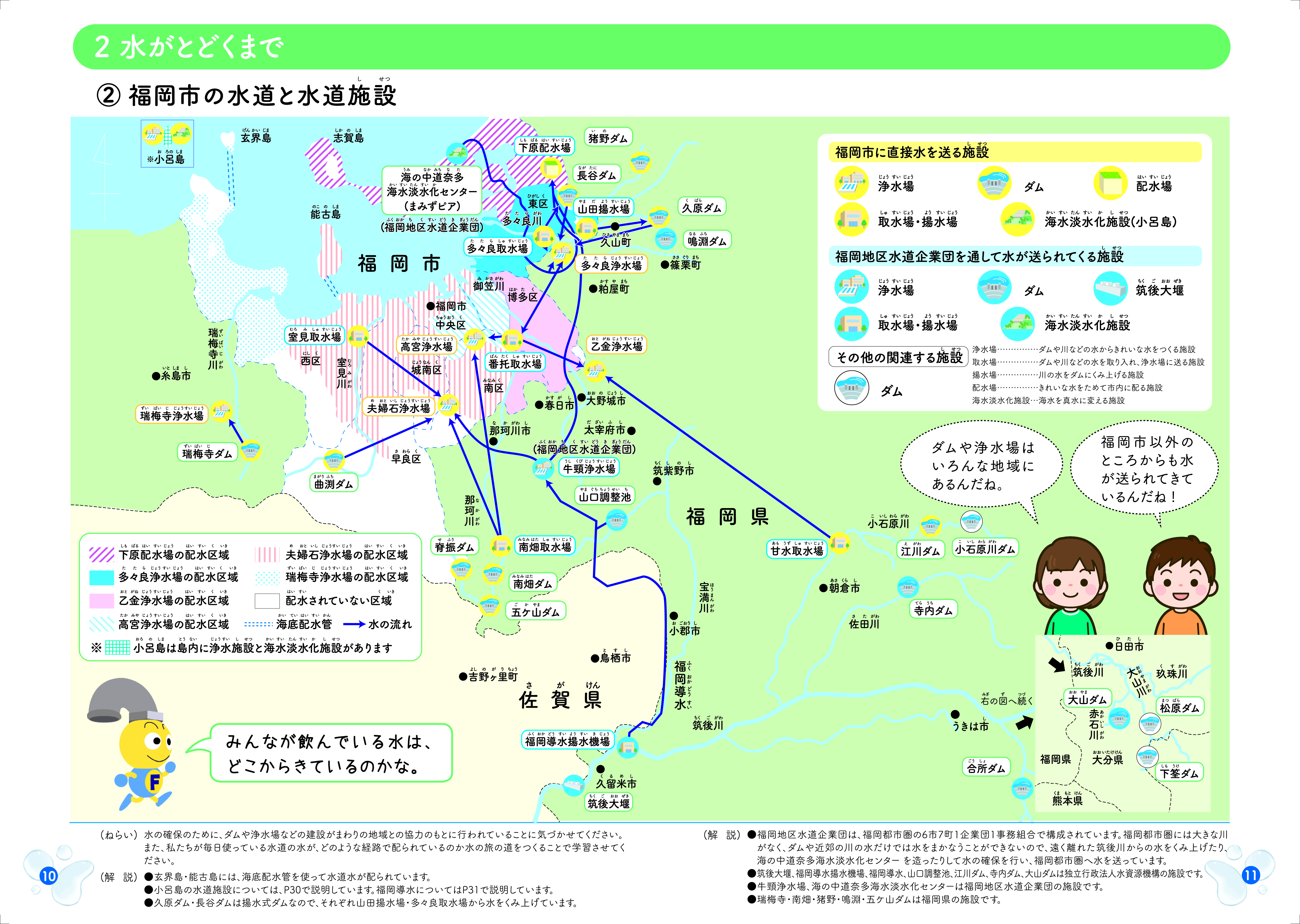 パンフレット「水とわたしたち」の10.11ページの画像データ