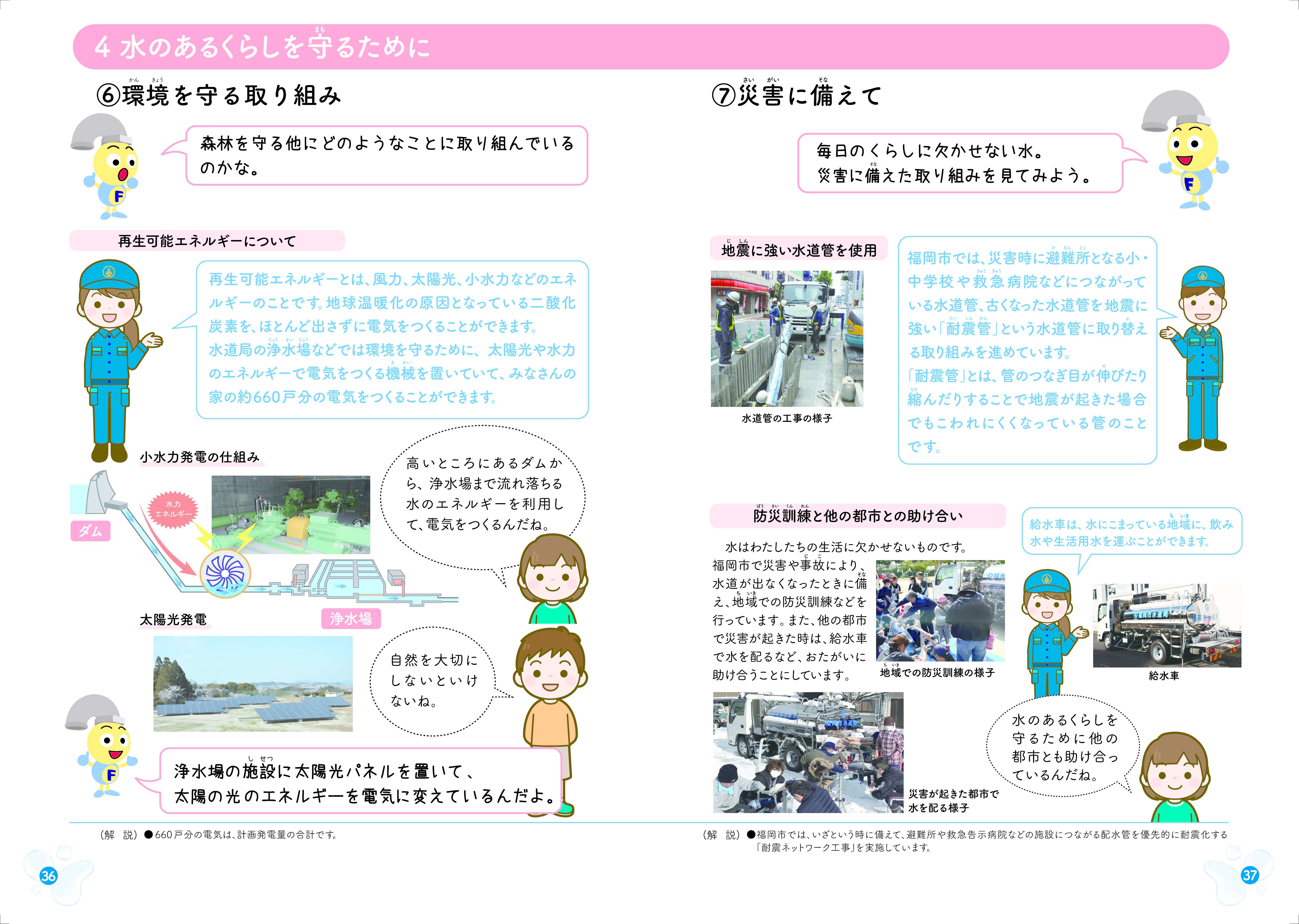 パンフレット「水とわたしたち」の36.37ページの画像データ