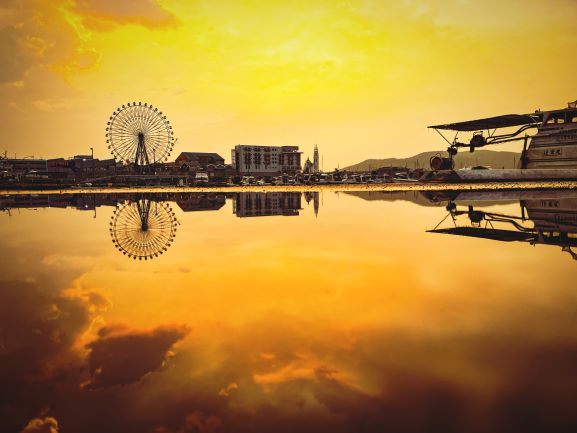 姪浜漁港の夕景