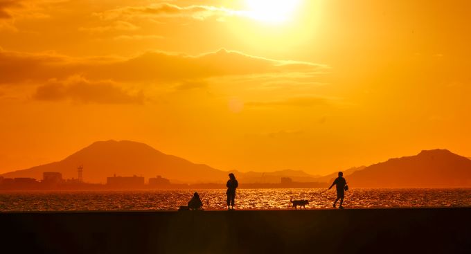 小戸公園球場横の夕景