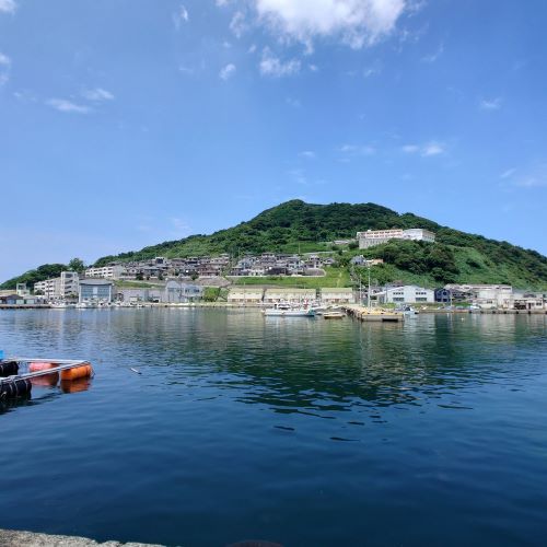 防波堤から見た玄界島