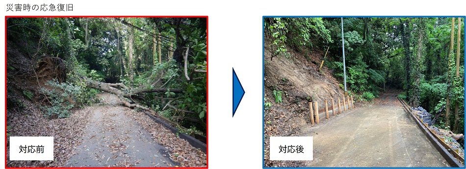 災害時の応急復旧の写真