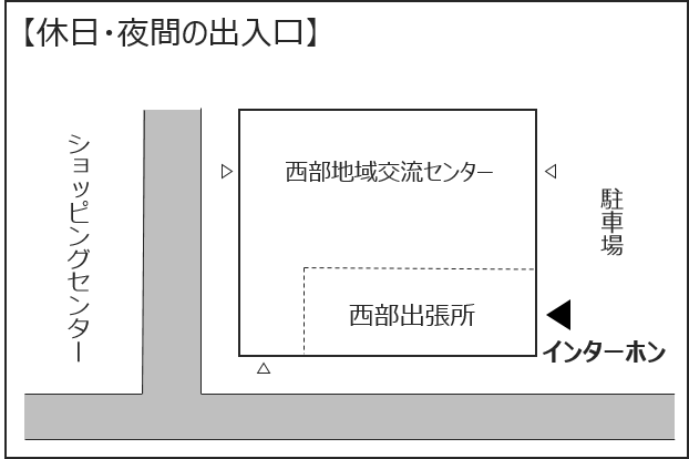 休日・夜間の出入り口の概略図