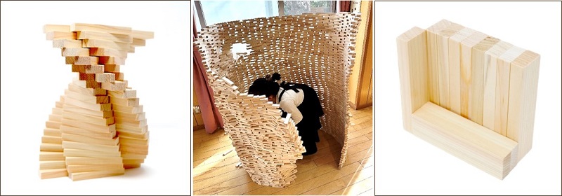 つみきを組んでいる様子