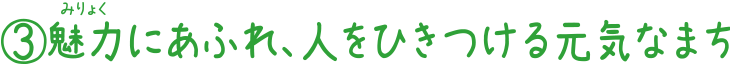 3.魅力にあふれ、人をひきつける元気なまち