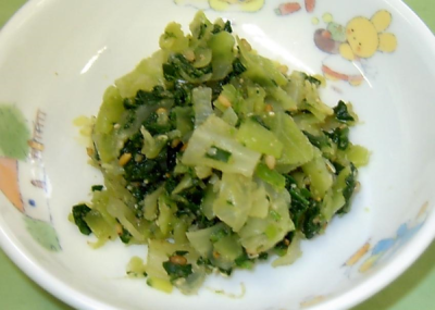 料理の出来上がり画像（キャベツのごまあえ）
