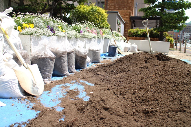 出来上がった土の写真