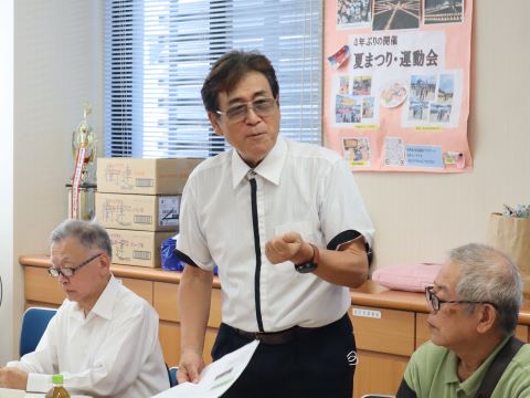 梅野会長から校区の特色についてお話しいただきました