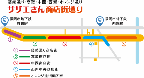 サザエさん商店街通りの地図