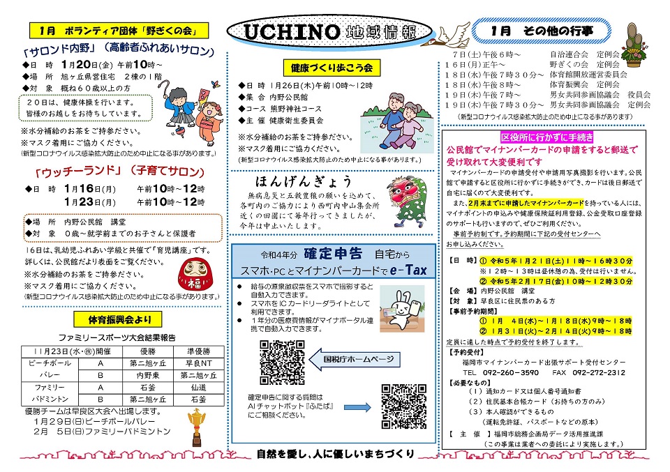 内野公民館だより２ページ