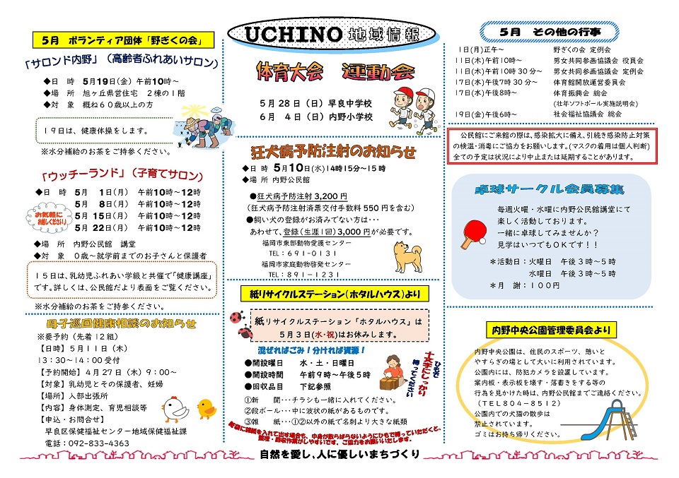 内野公民館だより２ページ