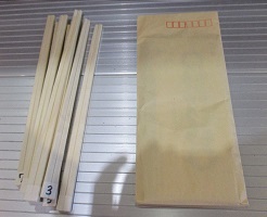 割り箸で作った試合の組合せくじの画像