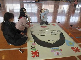 特大お多福の福笑い