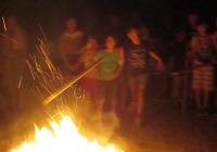 炎が班の願いを天に届けましたという画像