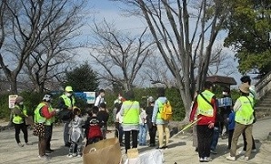 室見河畔公園に無事到着して現地集合組と合流した写真