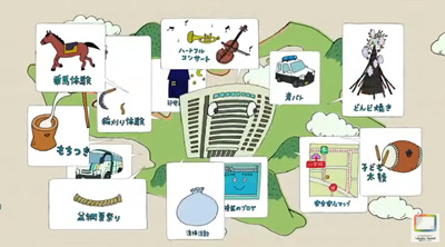 動画「地域の力で住み良いまちづくり」の一場面（画像）