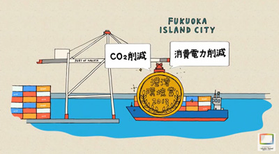 動画「着々と進むアイランドシティ整備事業」の一場面（画像）