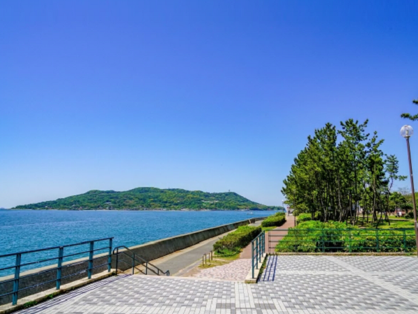 きれいに整備されている能古島の公園