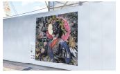 工事中の仮囲い にアート作品を 展示（昨年）