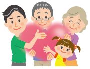 人びとがハートを抱えているイラスト