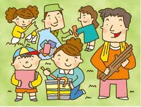 地域での男女共同参画のイラスト