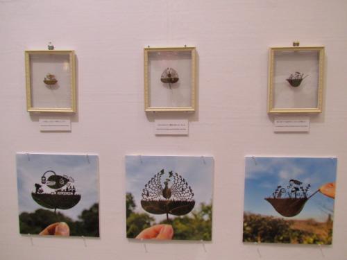 リトさん葉っぱ切り絵作品