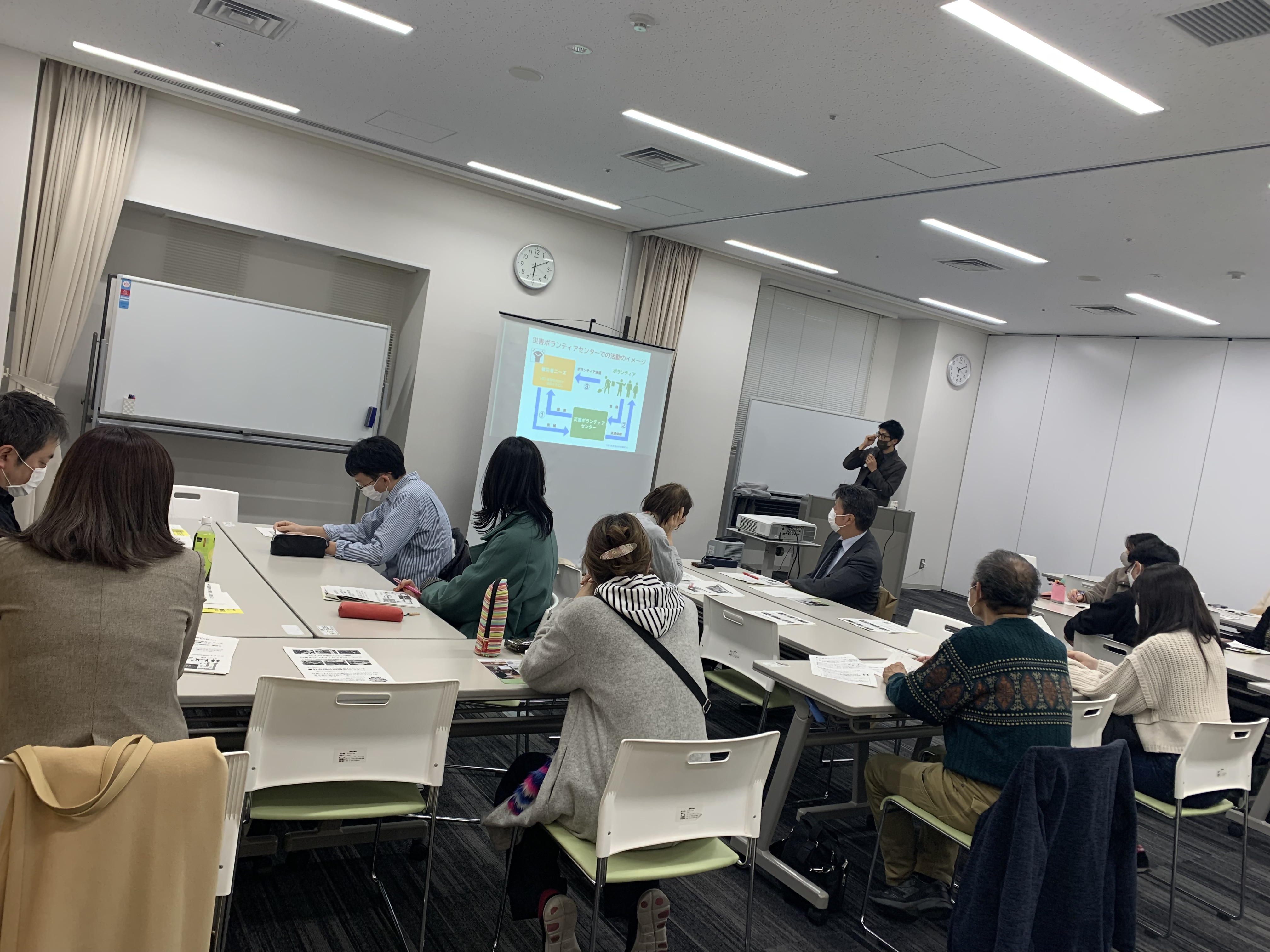 災害ボランティアセンターについての講話の様子