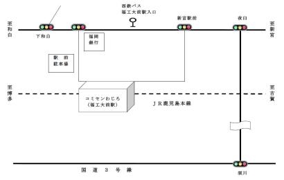 コミセンわじろ周辺図