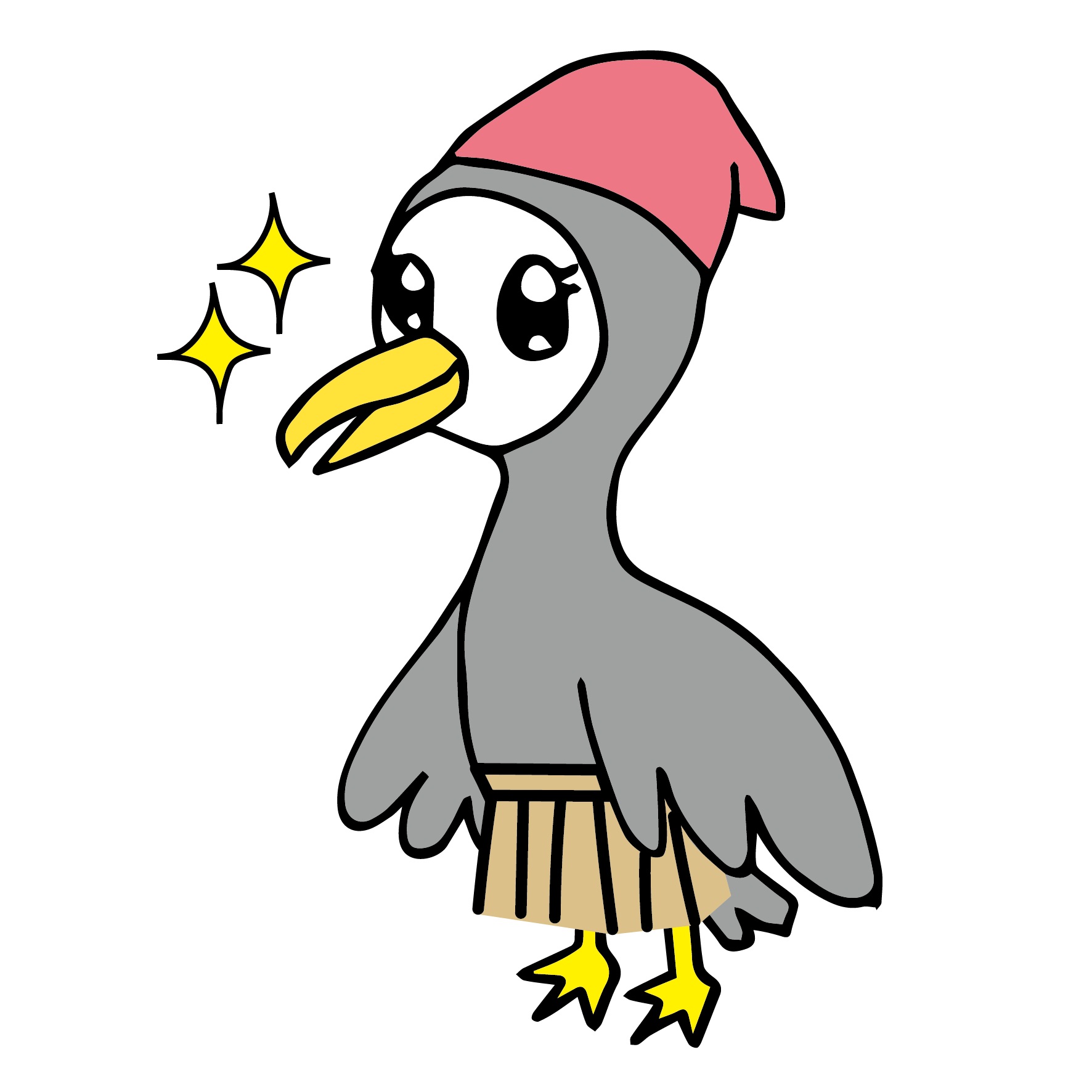 目を輝かせているウノミンのイラスト