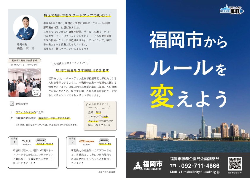 国家戦略特区チラシ（オモテ面）の画像