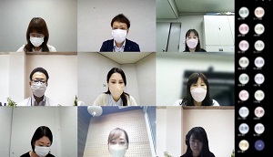 オンライン会議の様子。九電工の写真。