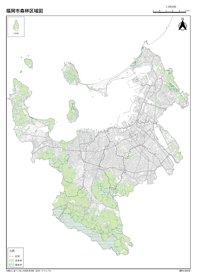 福岡市森林区域図