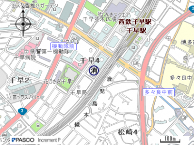 画像：東消防署地図