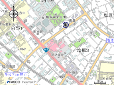 画像：南消防署地図