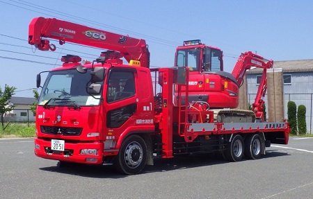 重機及び重機搬送車の写真