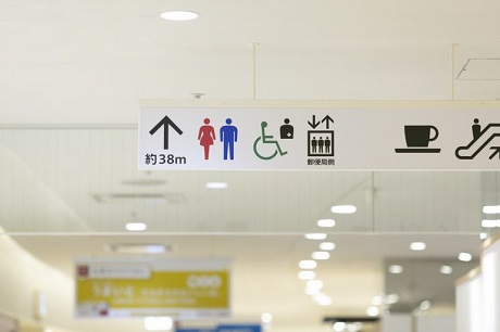 館内のピクトグラムの写真