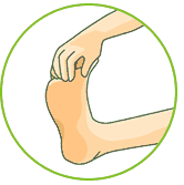 ふくらはぎを伸ばしているイラスト