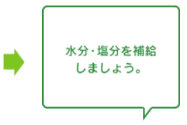 対策：水分・塩分を補給しましょう