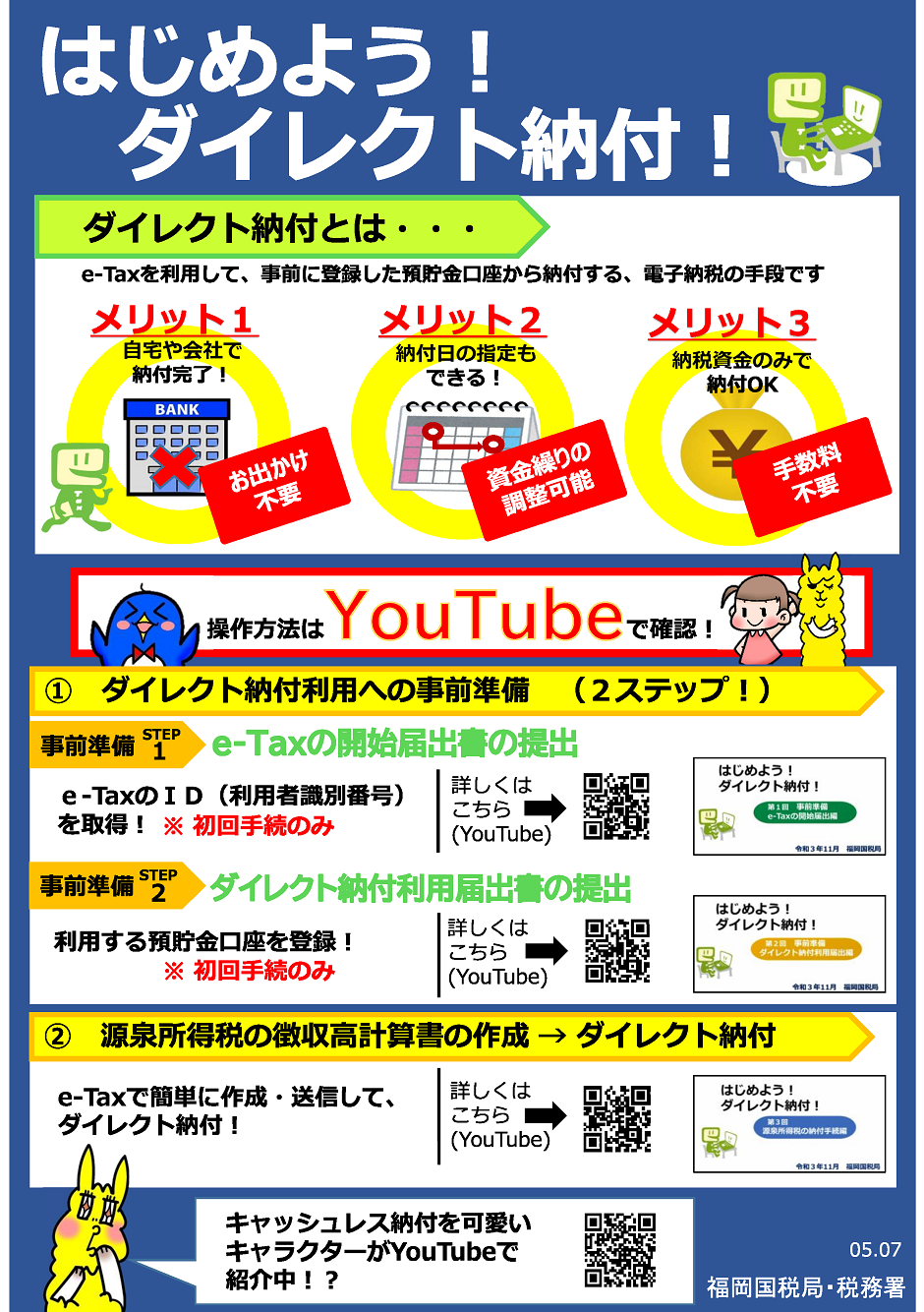 はじめようダイレクト納税のチラシ